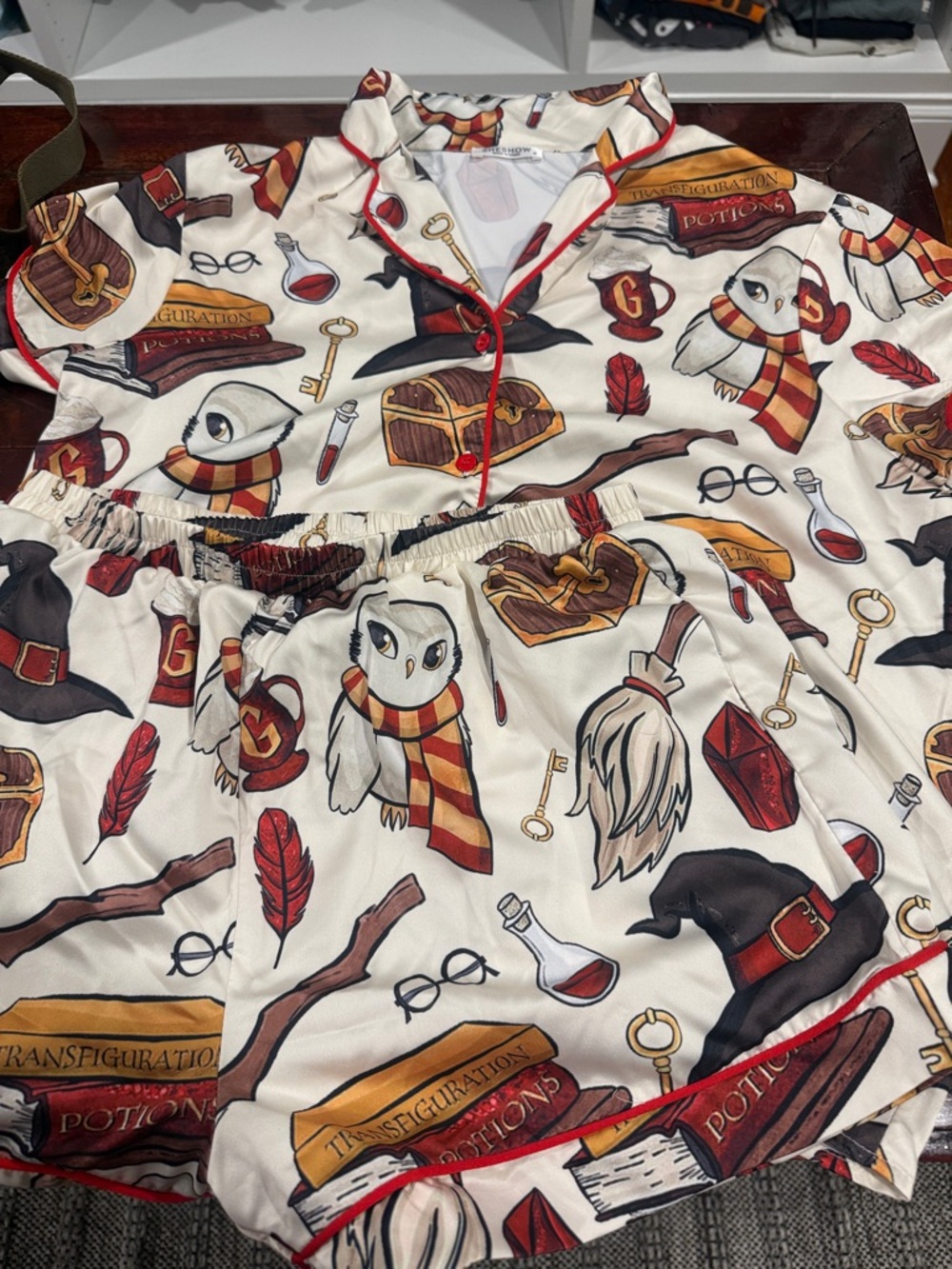 Whimsical Harry Potter Print Pajama Set